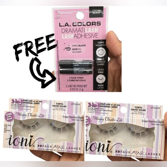 Other - L.A. Colors Lash Adhesive and Ioni 3D Faux Mink Lashes Set